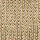Wildwood Amber fabric featuring a small-scale Scandi botanical design with ochre leaves, olive green and brown stems, and soft blue details on a natural cream background.