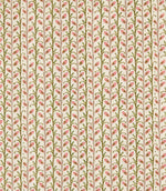 Wildwood Rosehip fabric featuring a small-scale Scandi botanical design with soft pink leaves, olive green foliage and taupe stems on a natural cream background.