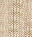 Wildwood Rosehip fabric featuring a small-scale Scandi botanical design with soft pink leaves, olive green foliage and taupe stems on a natural cream background.