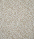Full pattern view of Willow Bough Linen Look fabric in warm beige and cream, featuring a repeating William Morris inspired design of flowing stems and slender leaves.