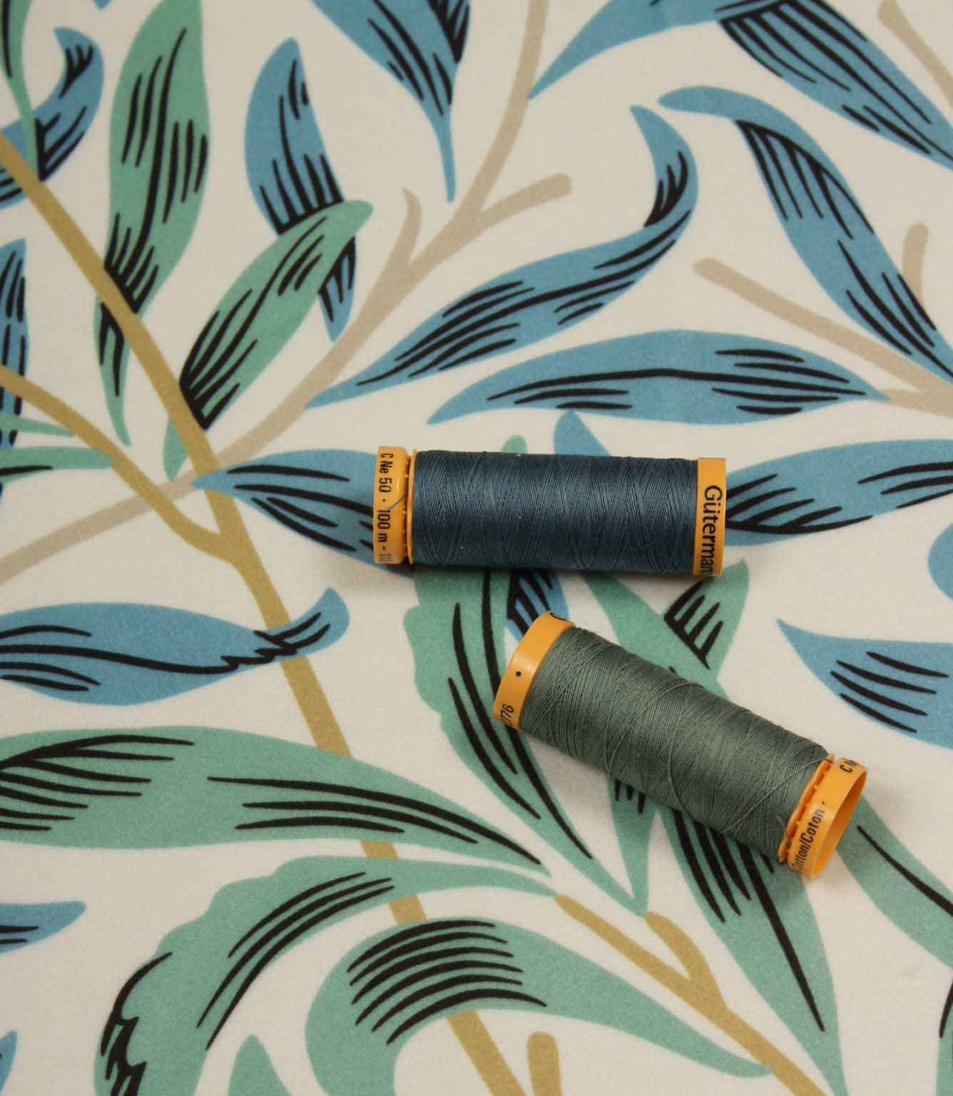 Willow Bough Velvet Fabric / Seafoam