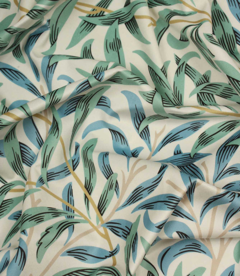 Willow Bough Velvet Fabric / Seafoam