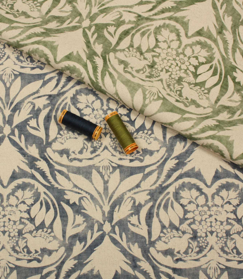 Patterned fabric with two spools of thread on top