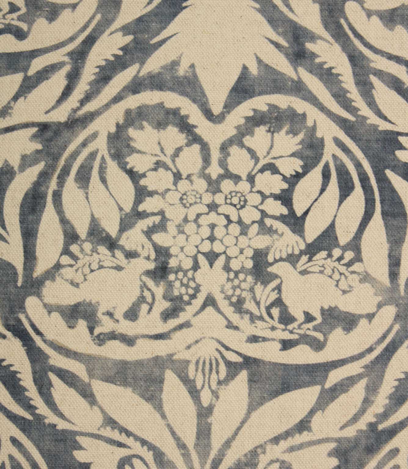 Decorative pattern with floral design and leaves on a textured background