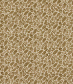 Woodcliff Dune fabric featuring a small-scale Scandinavian-inspired foliage design with stylised oak leaves and delicate branching stems in warm beige, sand and taupe tones on a natural cream background.