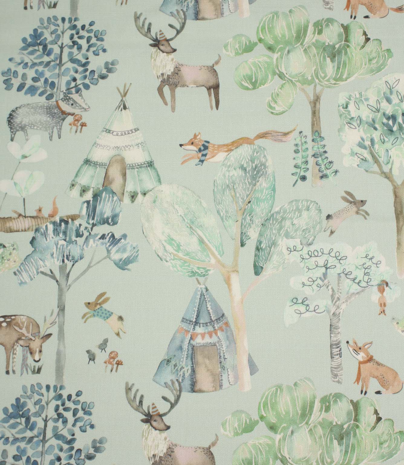 Woodland Adventures Fabric / Aqua