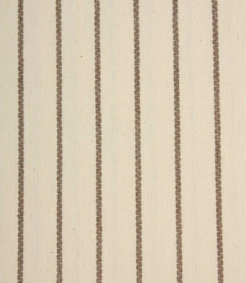Close-up of Wooton Wide extra wide fabric featuring textured embroidered stripes on a woven ivory base.
