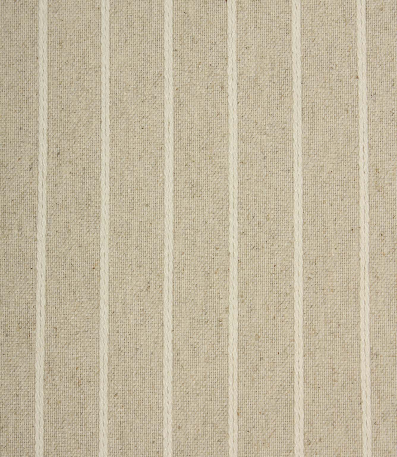 Close-up of Wooton Wide extra wide upholstery fabric showing textured embroidered stripes on a woven base.