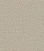 Detailed close-up of Camira Yoredale wool bouclé upholstery fabric in a light cream and natural flecked tone, showing the tightly woven, tactile surface.