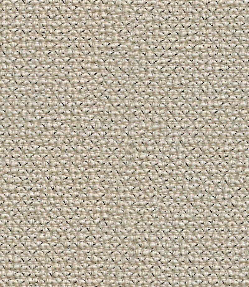 Detailed close-up of Camira Yoredale wool bouclé upholstery fabric in a light cream and natural flecked tone, showing the tightly woven, tactile surface.