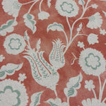Folk Meadow Fabric / Coral / Eau de Nil