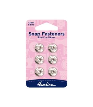 Haberdashery Accessories / Snap Fasteners Rust Proof Brass Set of 6 -13mm