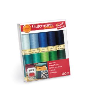 Sundries - Thread Set: Sew-All 10 x 100m Blue and Green