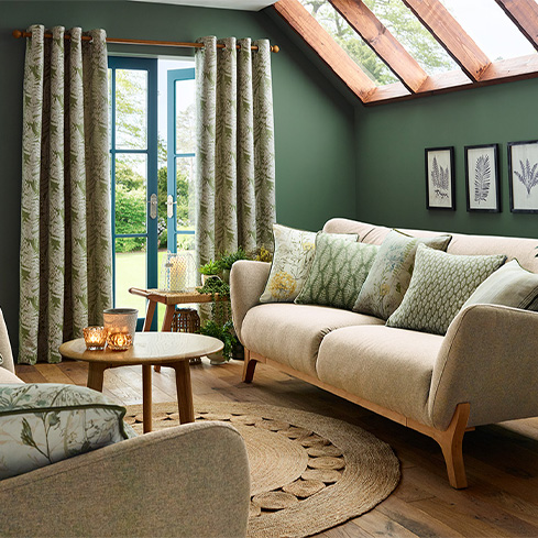 Fabrics with foliage designs for a fresh new room