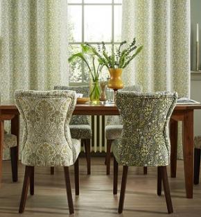 Design a Victorian dining room using William Morris fabric