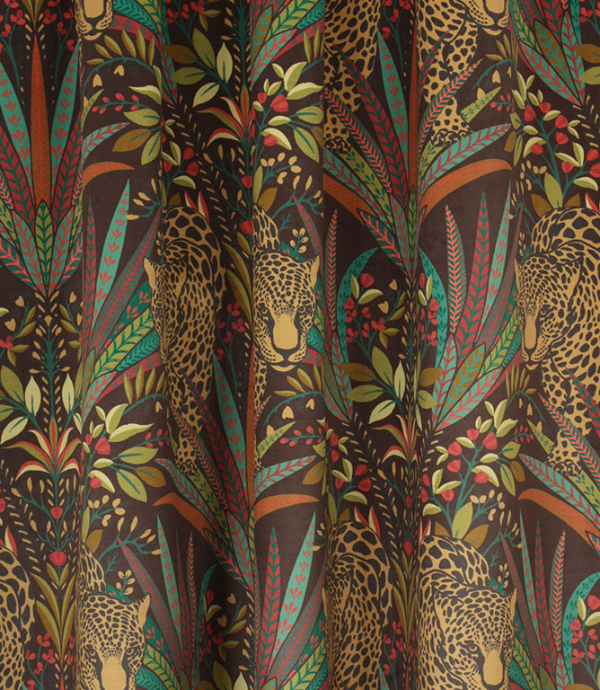 Jungle Jaguar Fabric / Carnelian