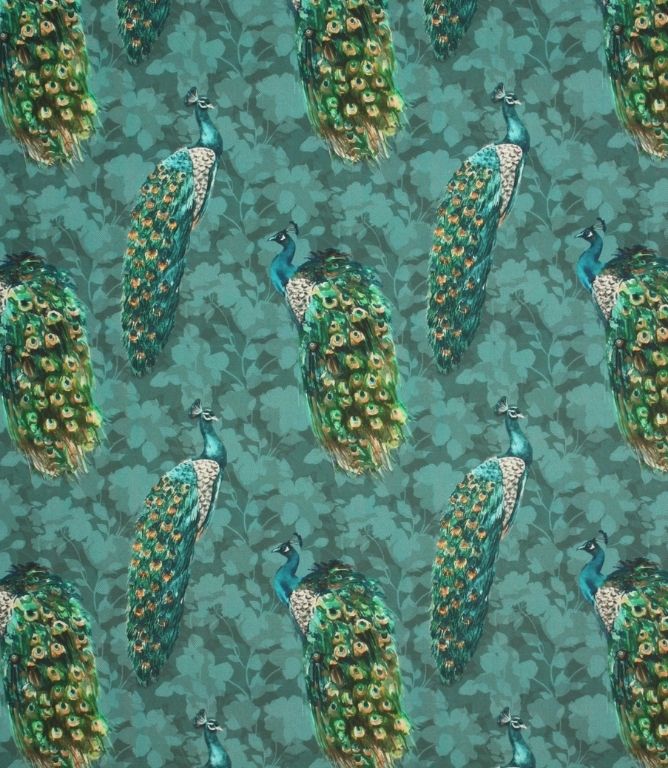 Posh Peacocks Fabric / Teal