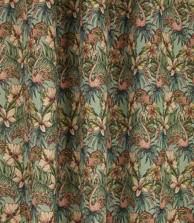Flamingo Tapestry Fabric / Aqua