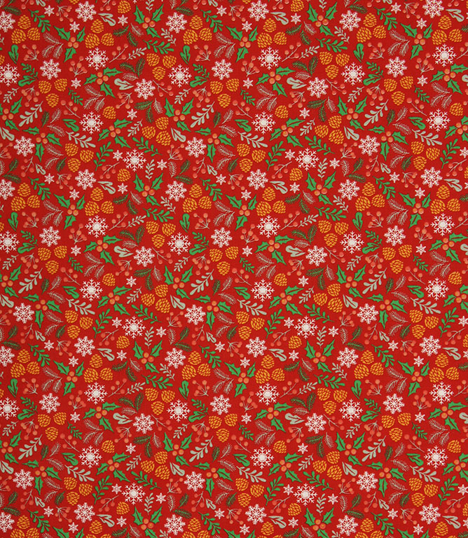 Christmas Foliage Fabric / Rouge