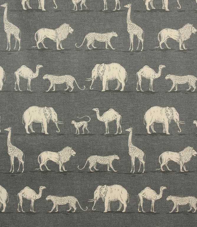 Prairie Animals Matt PVC Fabric / Lead