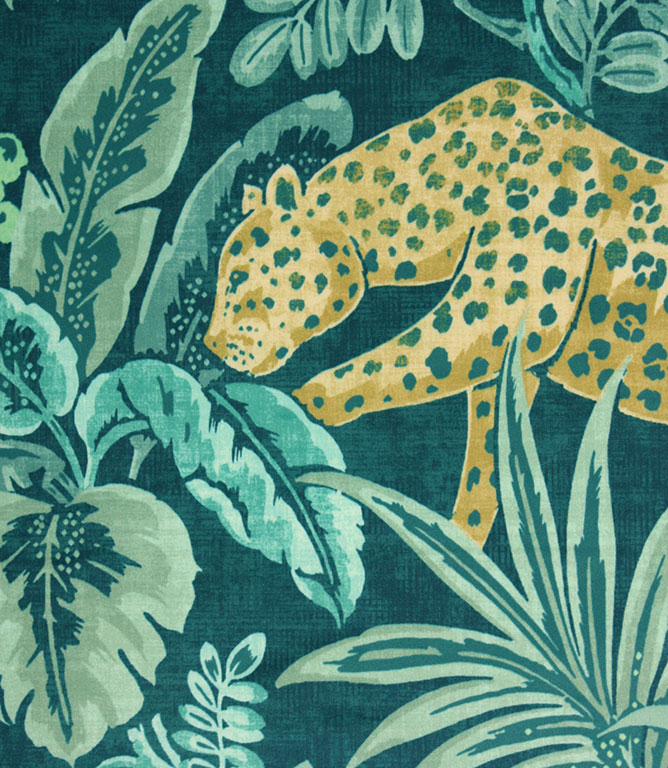 Prestigious Textiles Leopard Fabric / Ocean