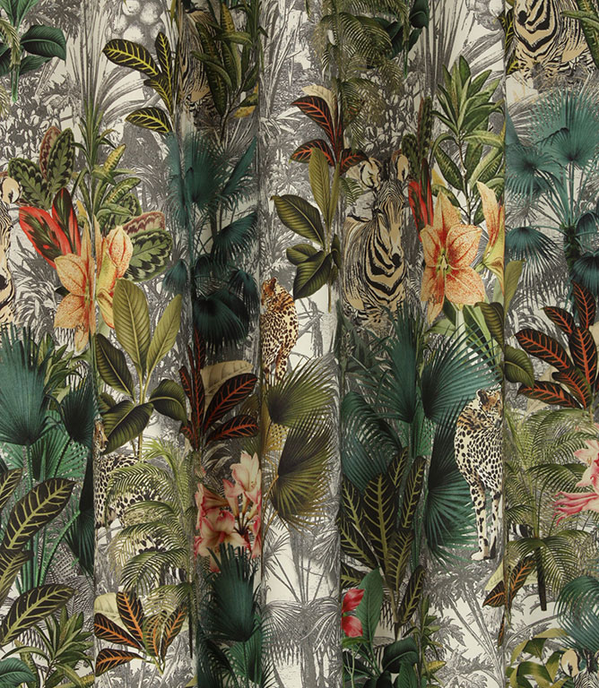 Tropical Cheetah Fabric / Ecru