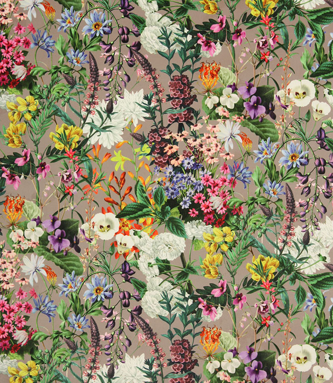 Flower Garden Velvet Fabric / Multi