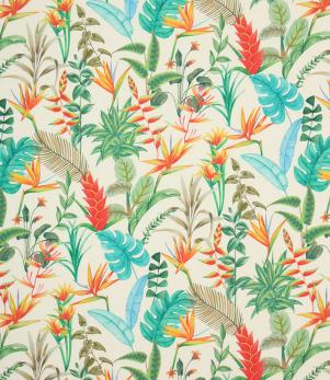 Heliconia Outdoor Fabric / White