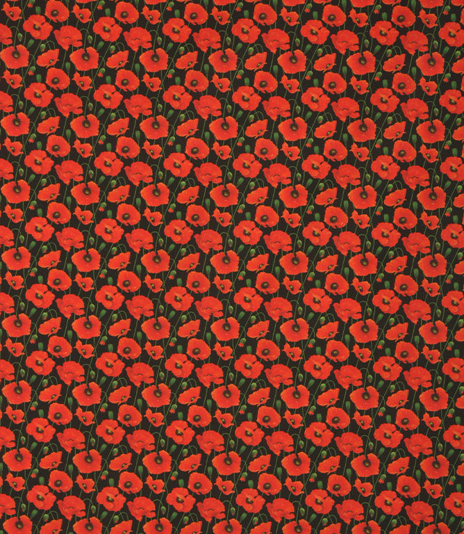 Poppy Tablecloth Fabric / Noir