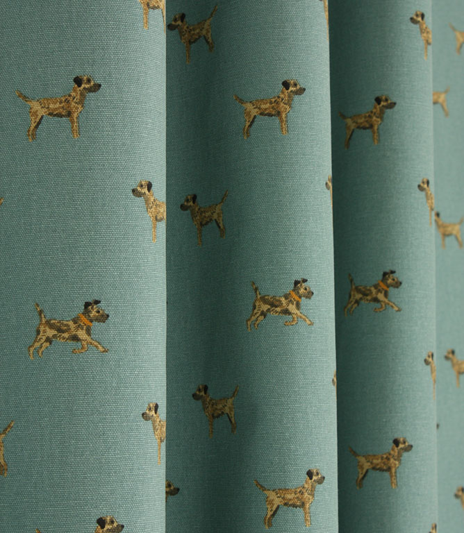 Sophie Allport Border Terrier Fabric / Teal