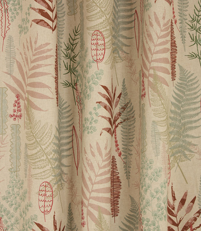 Tropical Leaves Fabric / Eau De Nil / Pink