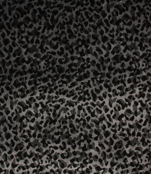 Charcoal Leopard Velvet Fabric
