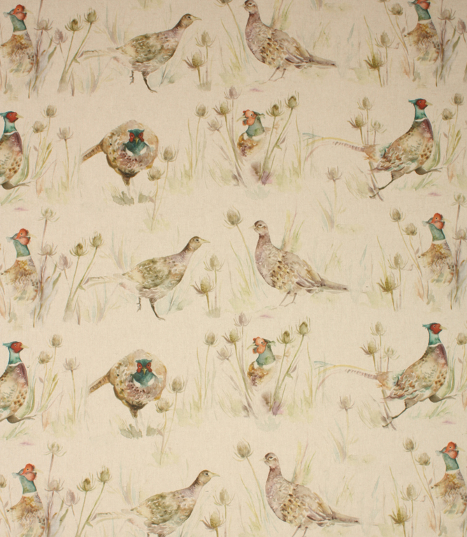 Linen Bowmont Pheasants Fabric