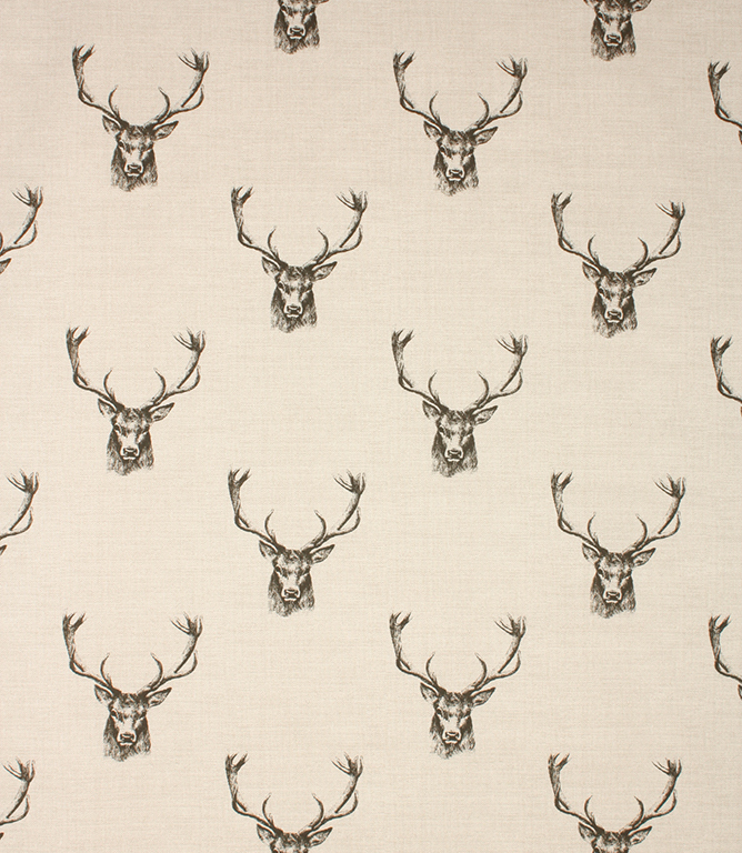 Stags Fabric / Charcoal