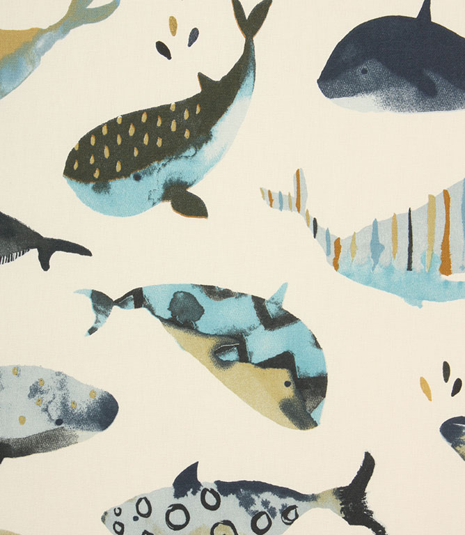 Whale Watching Fabric / Antique