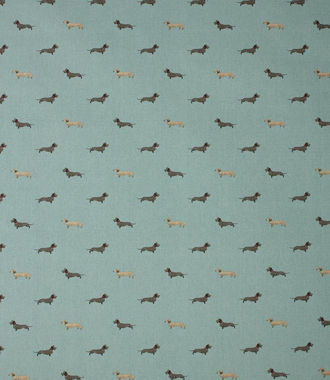 Sophie Allport Dachshund Fabric / Teal