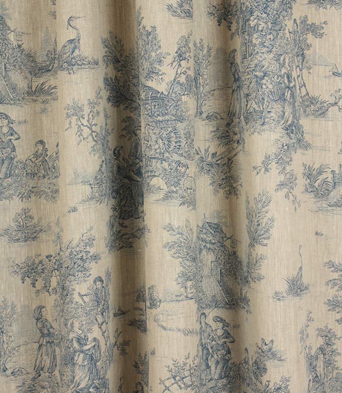 Blenheim Linen Fabric / Blue