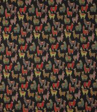 Alpaca Mini Tapestry Fabric / Black
