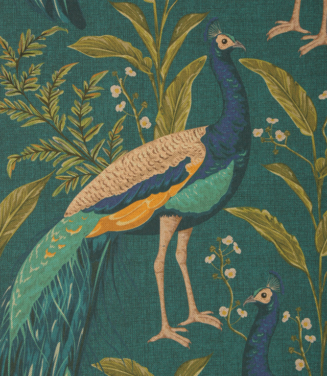 Mr Peacock  Fabric / Teal