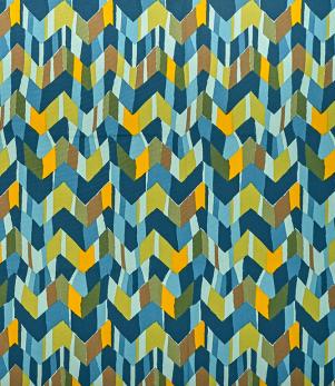 Zig Zag Outdoor Fabric / Petrol