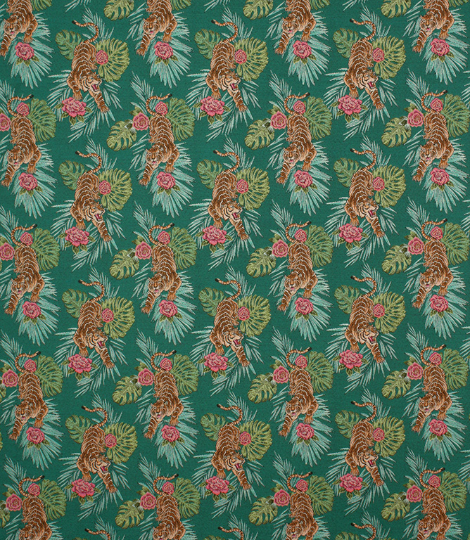 Crouching Tiger Fabric / Emerald