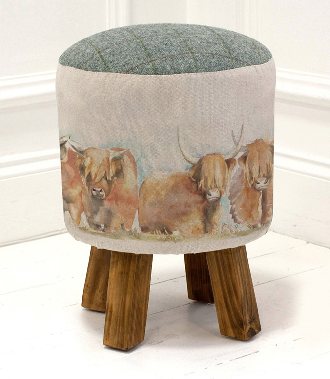 Footstools & Ottomans - Highland Cattle Monty Stool Footstools & Ottomans - Highland Cattle Monty Stool
