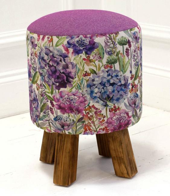 Footstools & Ottomans - Hydrangea Wisteria Monty Stool Footstools & Ottomans - Hydrangea Wisteria Monty Stool