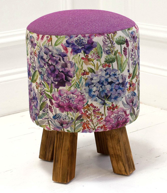 Footstools & Ottomans - Hydrangea Wisteria Monty Stool Footstools & Ottomans - Hydrangea Wisteria Monty Stool