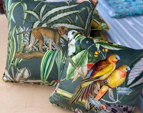 Barbados Jade Velvet Cushions