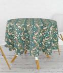 William Morris Tablecloths / Strawberry Thief Dark Green Circular