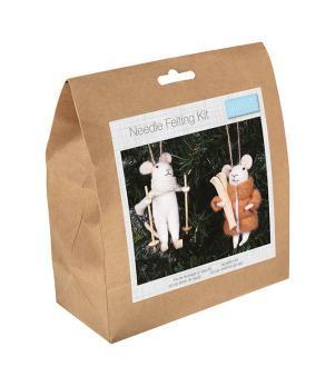 Christmas Crafts / Winter Sports Mice Duo Needle Felting Kit