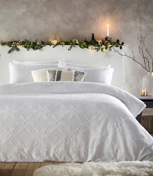 Snowflake Duvet Cover Set White