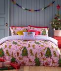 Christmas Bedding / Purrfect Christmas Duvet Cover Set Pink / Lilac