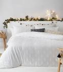 Christmas Bedding / Tufted Tree Festive Duvet Cover Set Snow